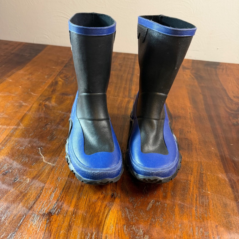 Muck Boot Company Hale Kids Black Blue Waterproof Rain Boots Size 13 US